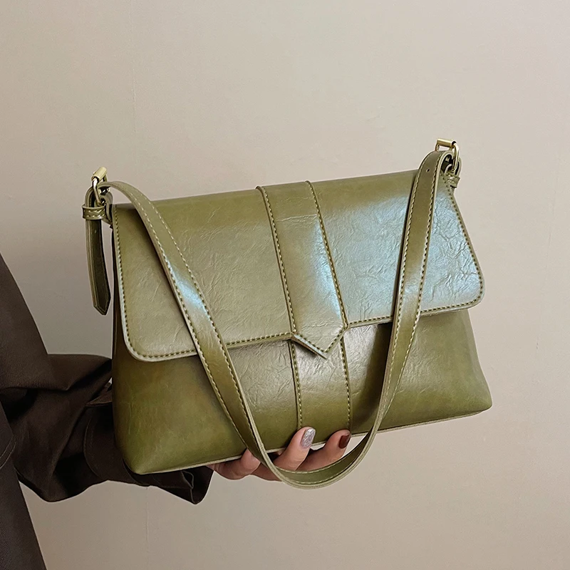 

2022 Elegant Women Crossbody Bag Simple Trend PU Leather Messenger Pack New High Quality Shoulder Bags
