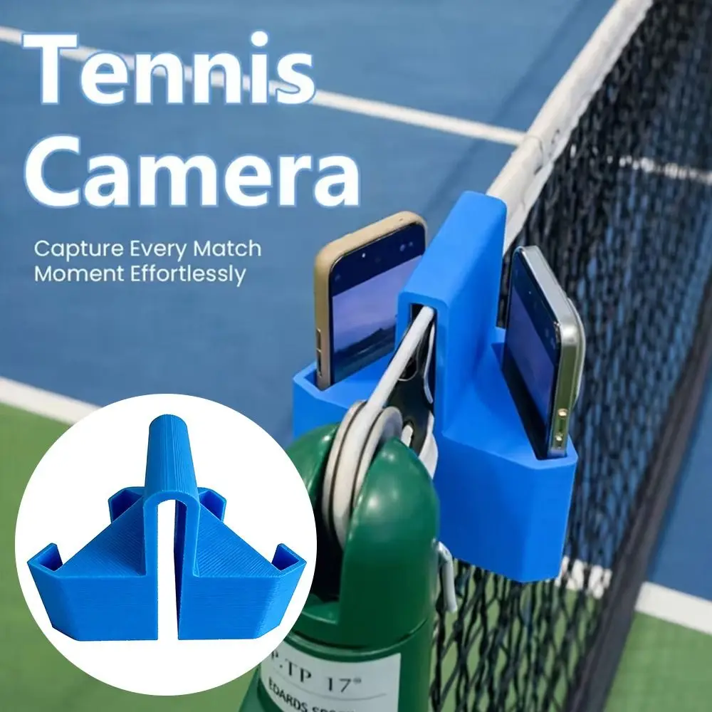 

Dual Perspective Tennis Net Camera Mount Secure Clip-On 3D Printed Tennis Camera Mount Portable Clamp Net Mounted