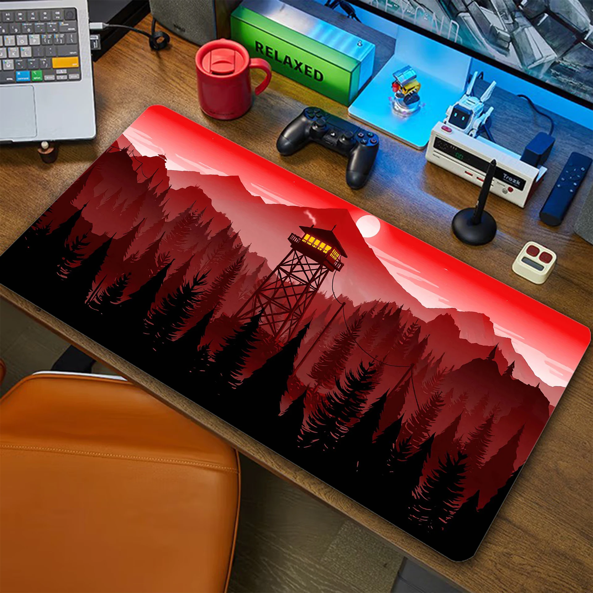 Tapis de souris de jeu Firewatch, bord de verrouillage, polymères de souris, caoutchouc, bord de verrouillage, tapis de clavier