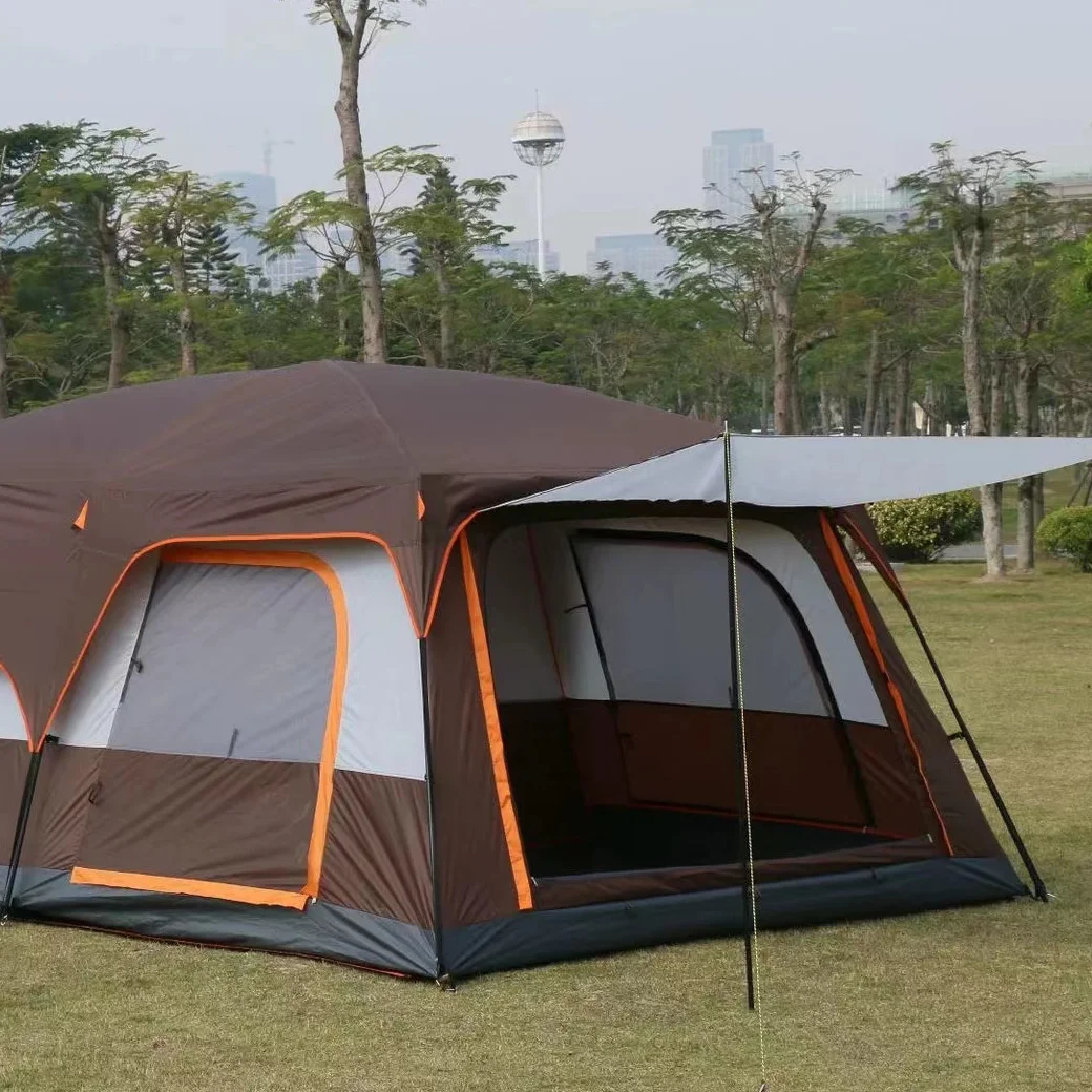 Camping Outdoor Large Waterproof Two Bedroom One Living Family Marquee Tent