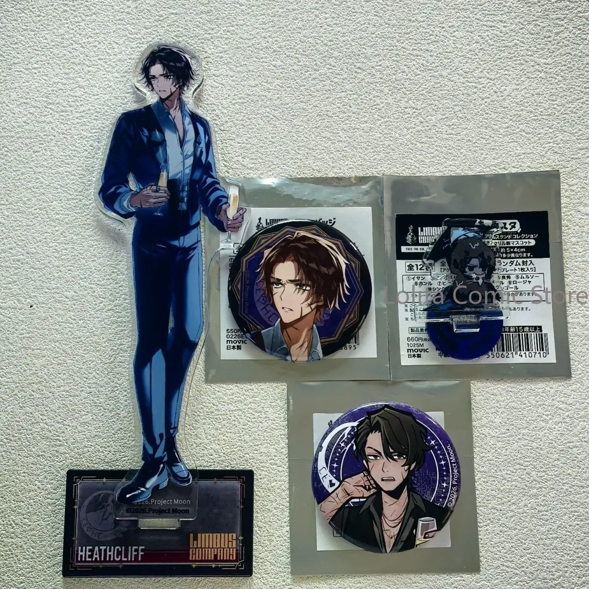 Limbus Company Heathcliff Can Badge Button Pin Brooch Acrylic Stand Cartoon Figure Standee Display Ornament Collection Gift