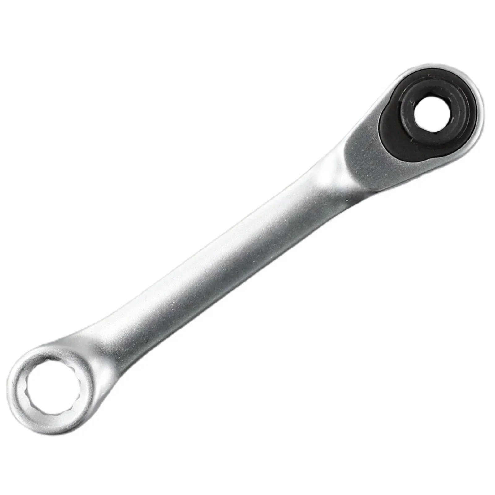 

Universal Double Headed Ratchet Wrench, 14 Inch, Silver&Black Design, Prevents Knuckle Injuries, Convenient Thumb Switch