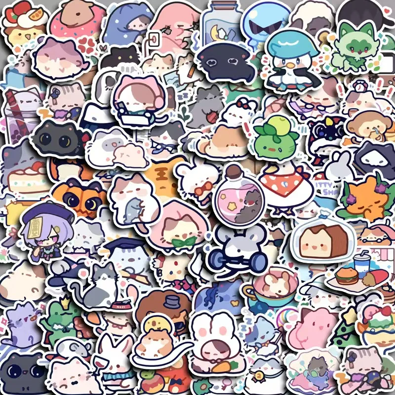 100 Stück Niedliche Cartoon-Aufkleber, Anime-Avatar-Emoji-Sticker, Dekorative Materialien für Notizbücher, Kawaii-Aufkleber
