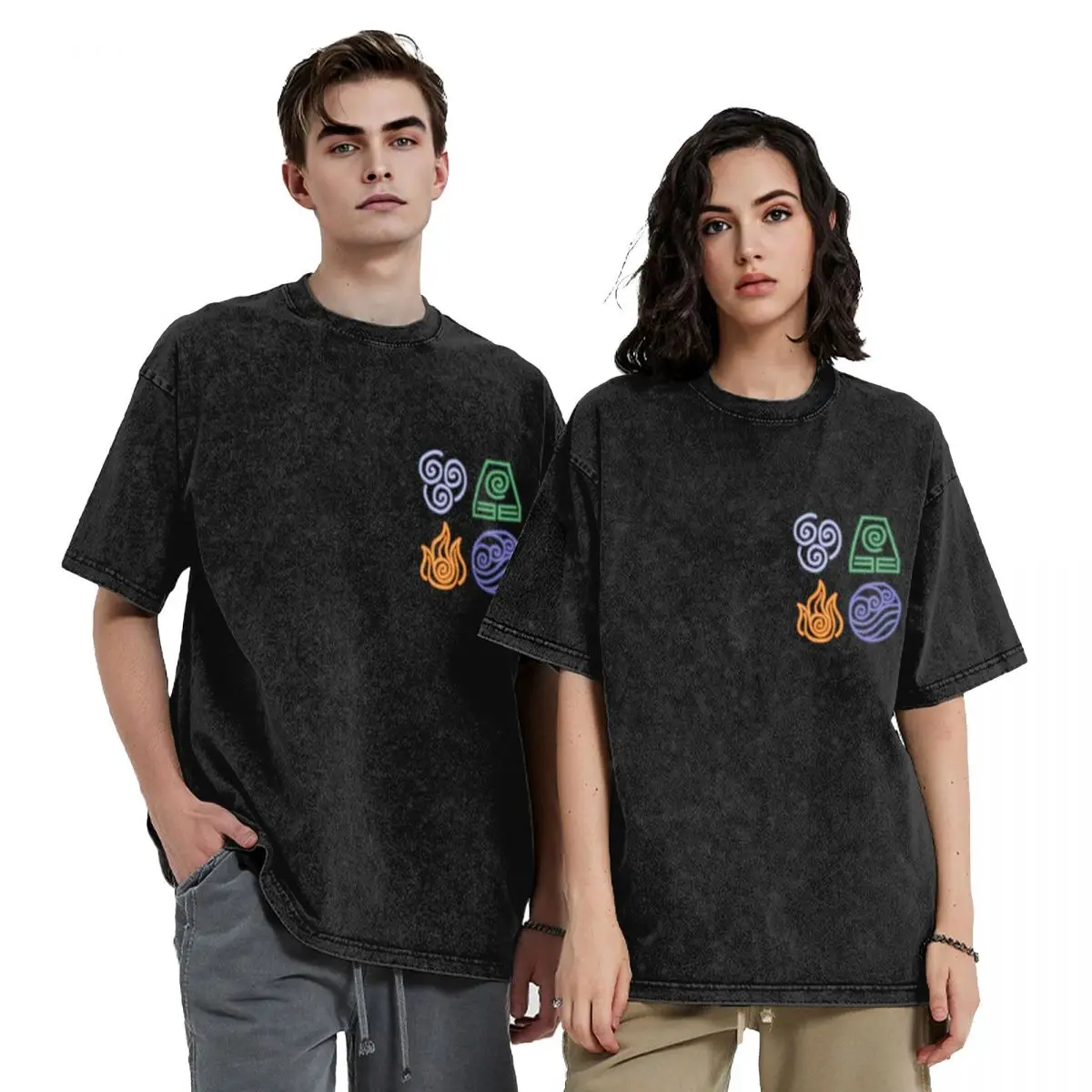 

Avatar Four Elements: Water, Earth, Fire, Air T-Shirt oversized t shirt customs customizeds men t shirts