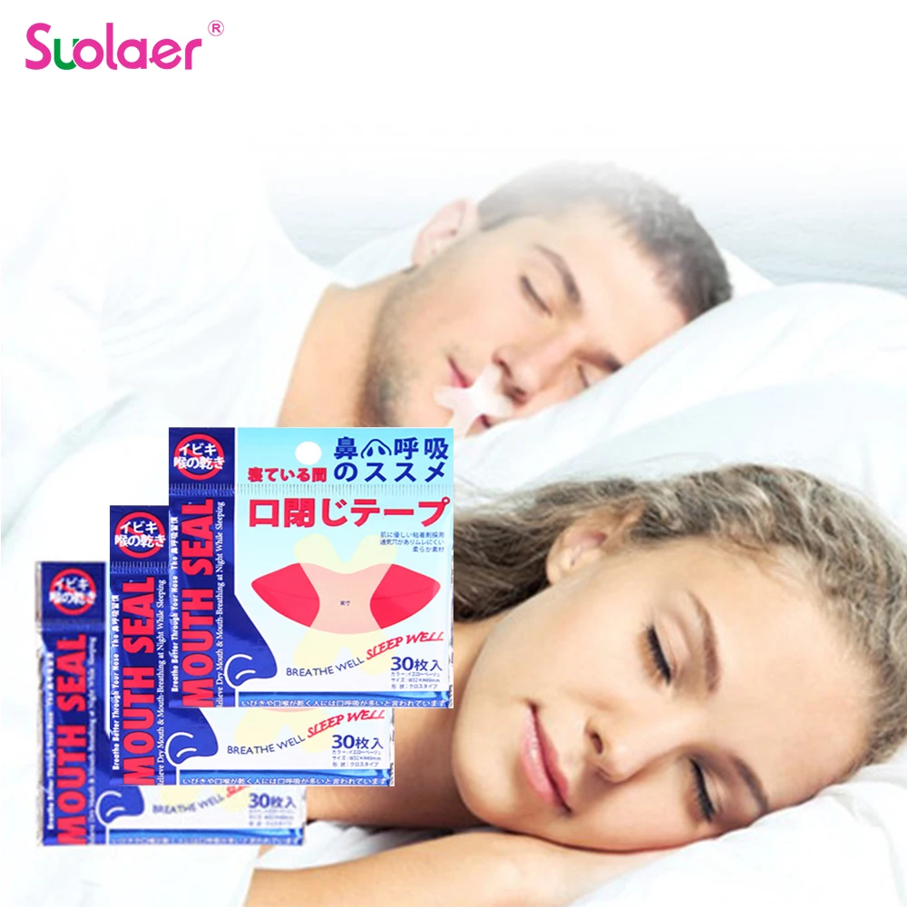 Anti Snoring Mouth Tape Sleep Aid Breathing Stopper Nose HealthCare Sticker Better Breath Nasal Strip Close Solution Night Patch