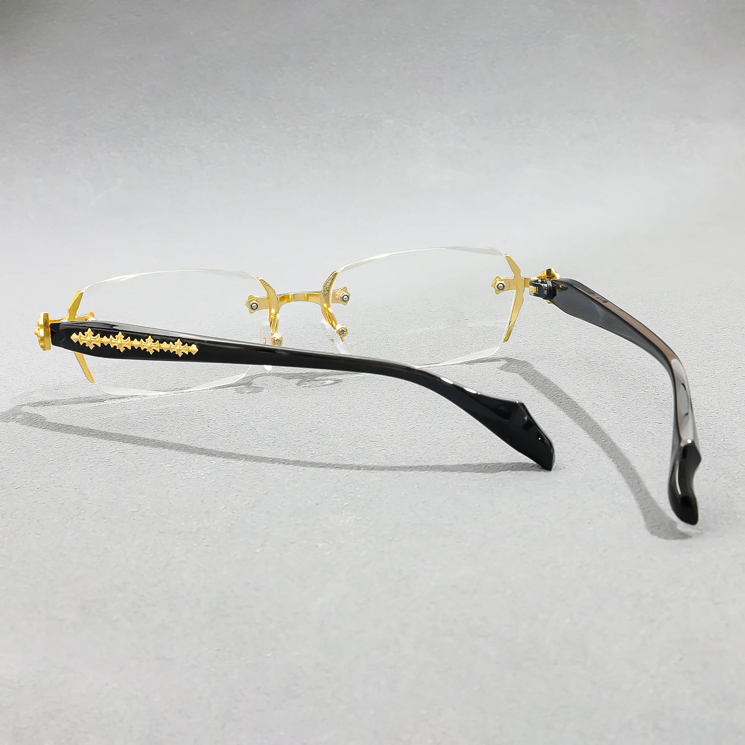 Retro Lesebrille für Männer Frauen randloses Design Männer presbyopische Brille blaues Licht blockiert – Detail 2
