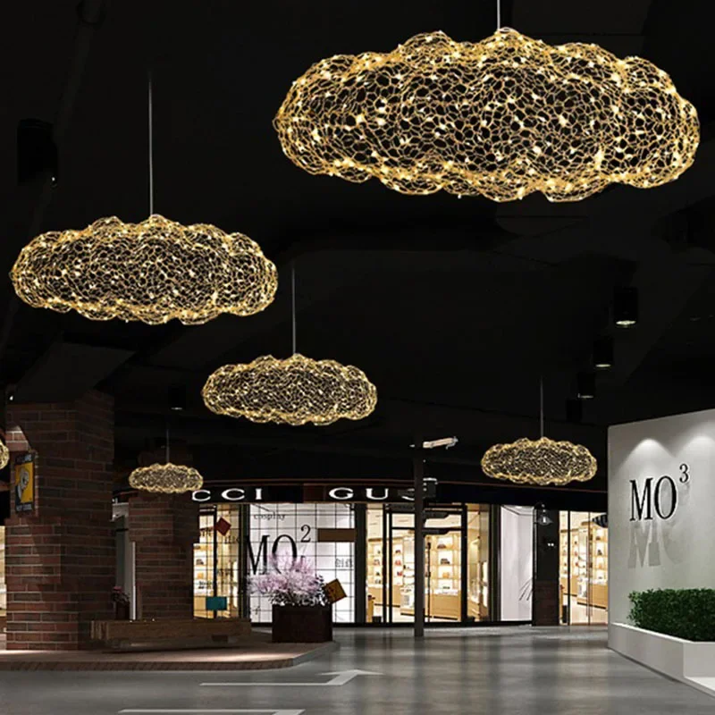 

Modern cloud chandelier creative starry light design personality hotel restaurant bar indoor gold Gypsophila Chandeliers