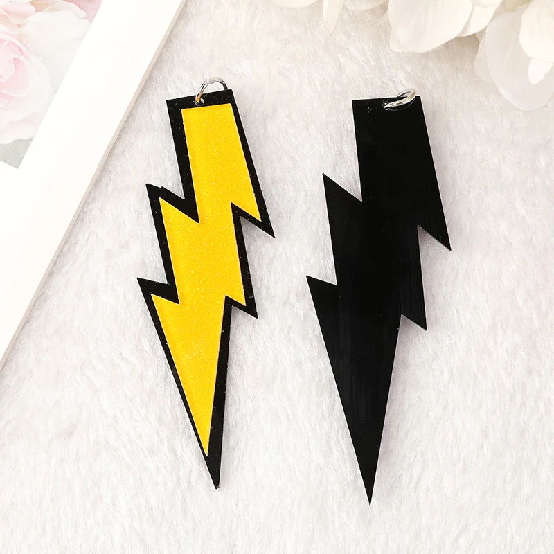 8Pcs Lightning Charms creativo acrilico colorato risultati dei gioielli Cosplay per orecchini portachiavi collana fai da te