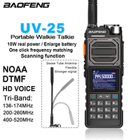 UV-25 BAOFENG Portable Walkie Talkie UV-25L Real 10W Tri-Band 50KM Two Way Radios BF-UV25/25L Enlarge Battery TYPE-C Charging