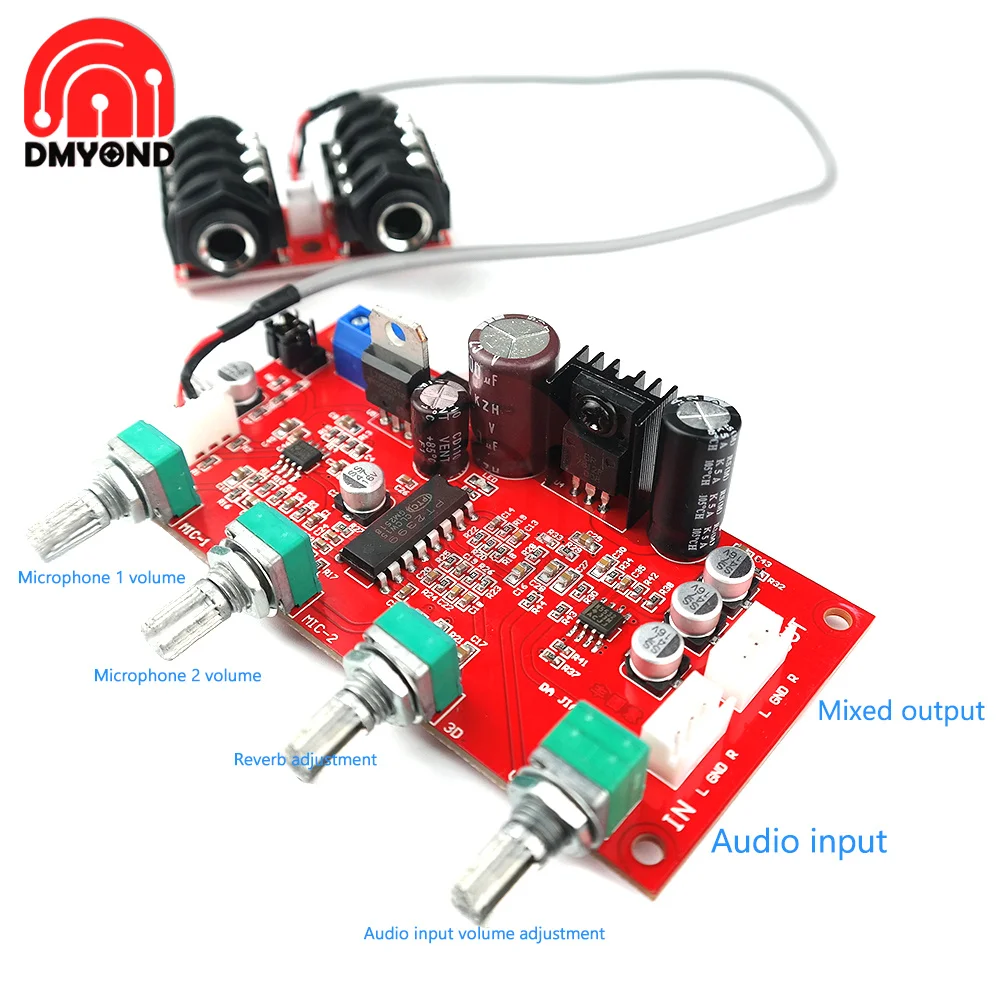 PT2399 Digital Microphone Amplifier Board Karaoke Plate Reverb Preamplifier Reverberator