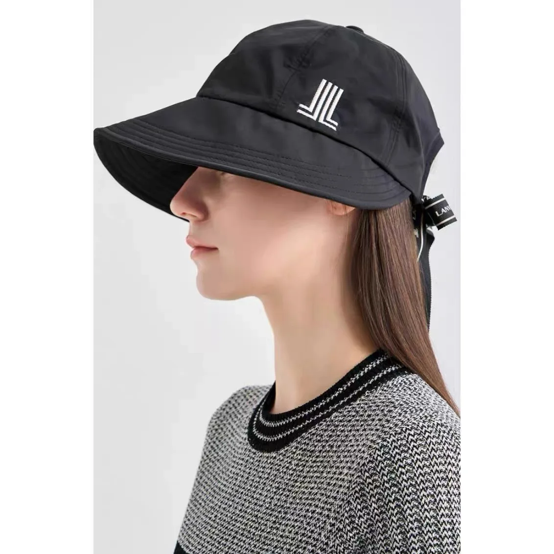 Lemon Cheese LAN26 Summer Casual Versatile Embroidered Sash Sunshade Fisherman Hat Unisex Geometric Block Pattern Autumn Winter