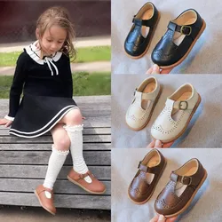 Toddler Girls Kids Girls Mary Jane T-Strap School Uniform Dress Shoes Flat Baby Little Girl Princess Shoe For Party Wedding