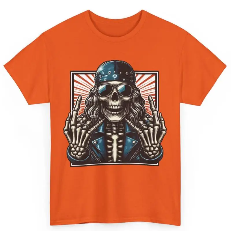 

Rocker Style Halloween Costume Skull Rock Music Fan Cotton T Shirt