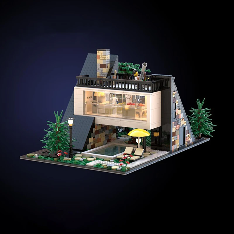 1570pcs MOC 건축 Ararat Villas 현대 산 디자인 모듈 형 건물 DIY 모델 빌딩 블록 생일 장난감 선물
