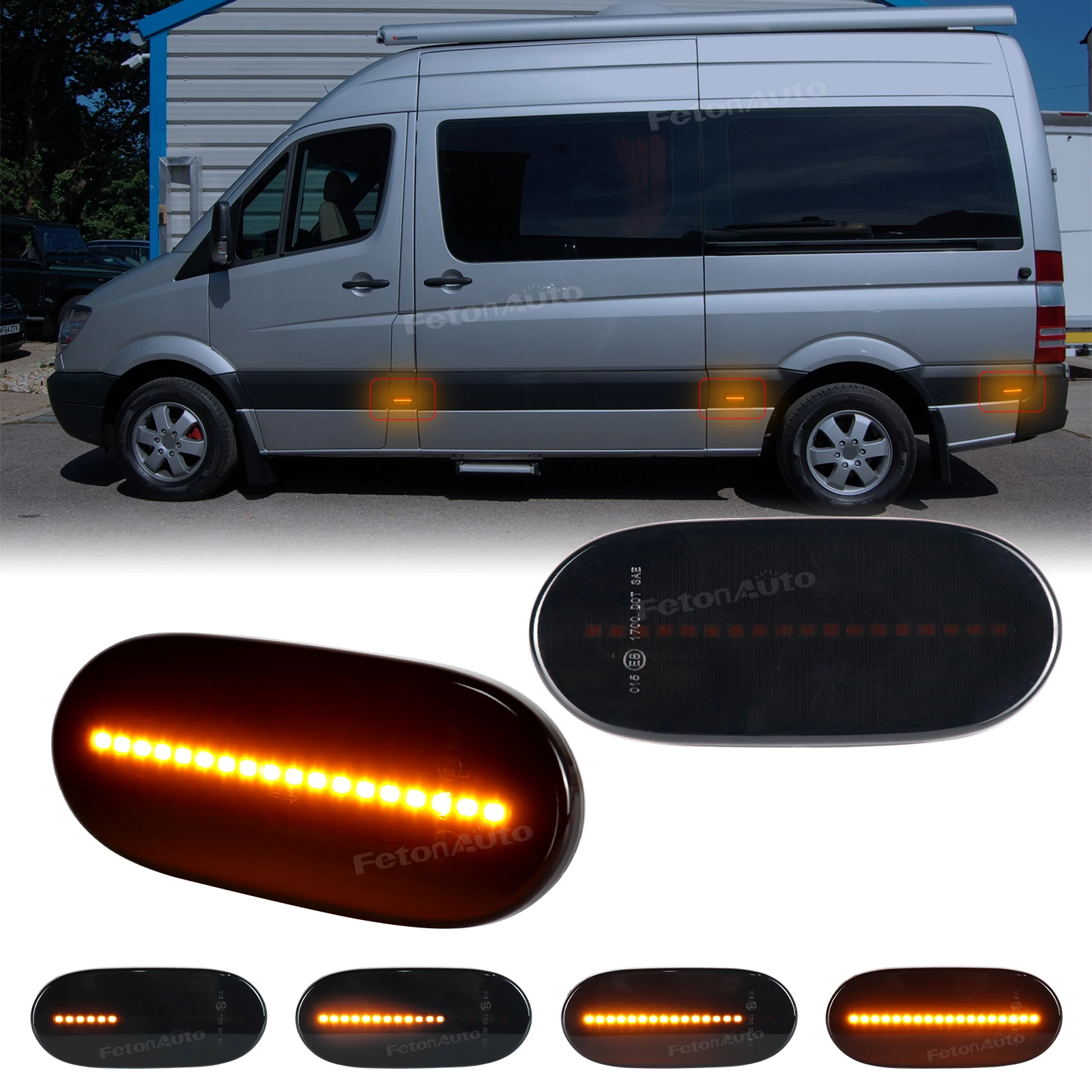 2/6 pçs led sinal de volta dinâmico fender marcador lateral repetidor luz indicadora para mercedes benz sprinter w906 para vw crafter 2e
