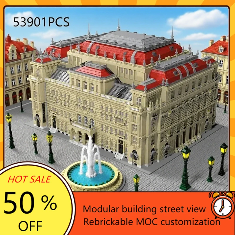 

53901 шт. Угорская государственная опера, горячее город MOC, креативная головоломка StreetView, сборка на день рождения, игрушка, модель архитектуры, Рождественский подарок