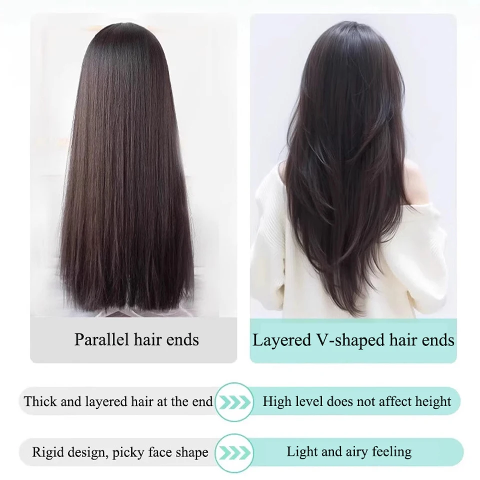 Synthetic Wig One-piece Straight Wig Layered Extension Wig Korean Fluffy Hair Piece Extension Wig For Women Christmas New Year