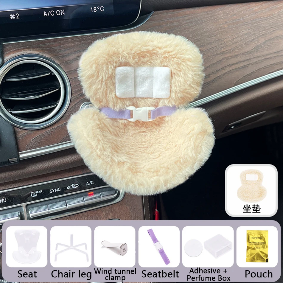 Verschiedene Stile für Labubu Cartoon Plüsch Sicherheitssitz Niedliche Puppe Luftauslass Aromatherapie Dekoration Auto Innenzubehör – Detail 10