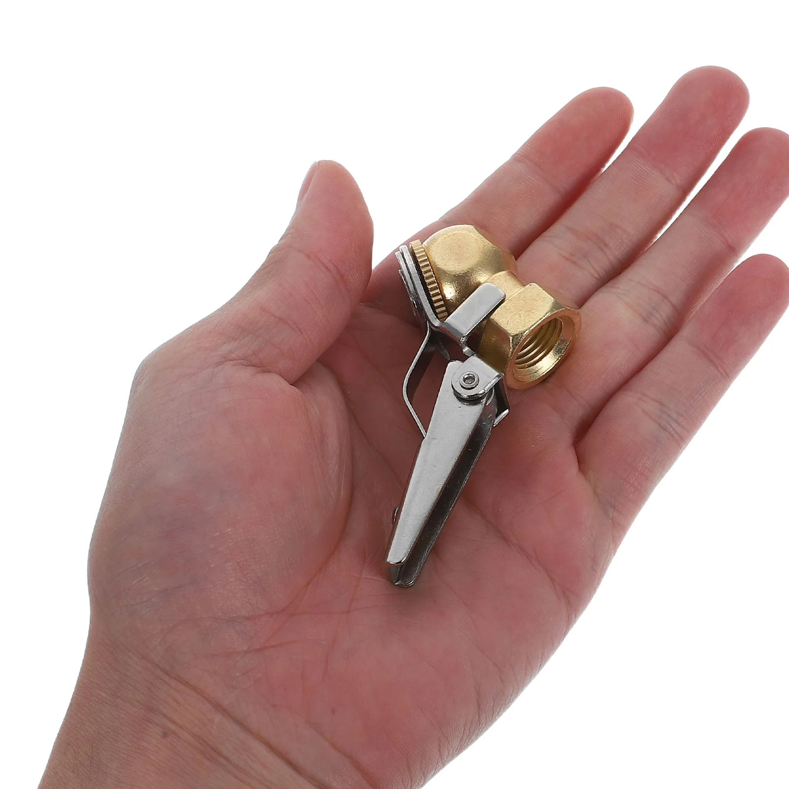 

Tire Inflator Tool with Clip on Chuck Internal Thread Nozzle for Quick Connect Air Inflation and Repair Efficient Portable