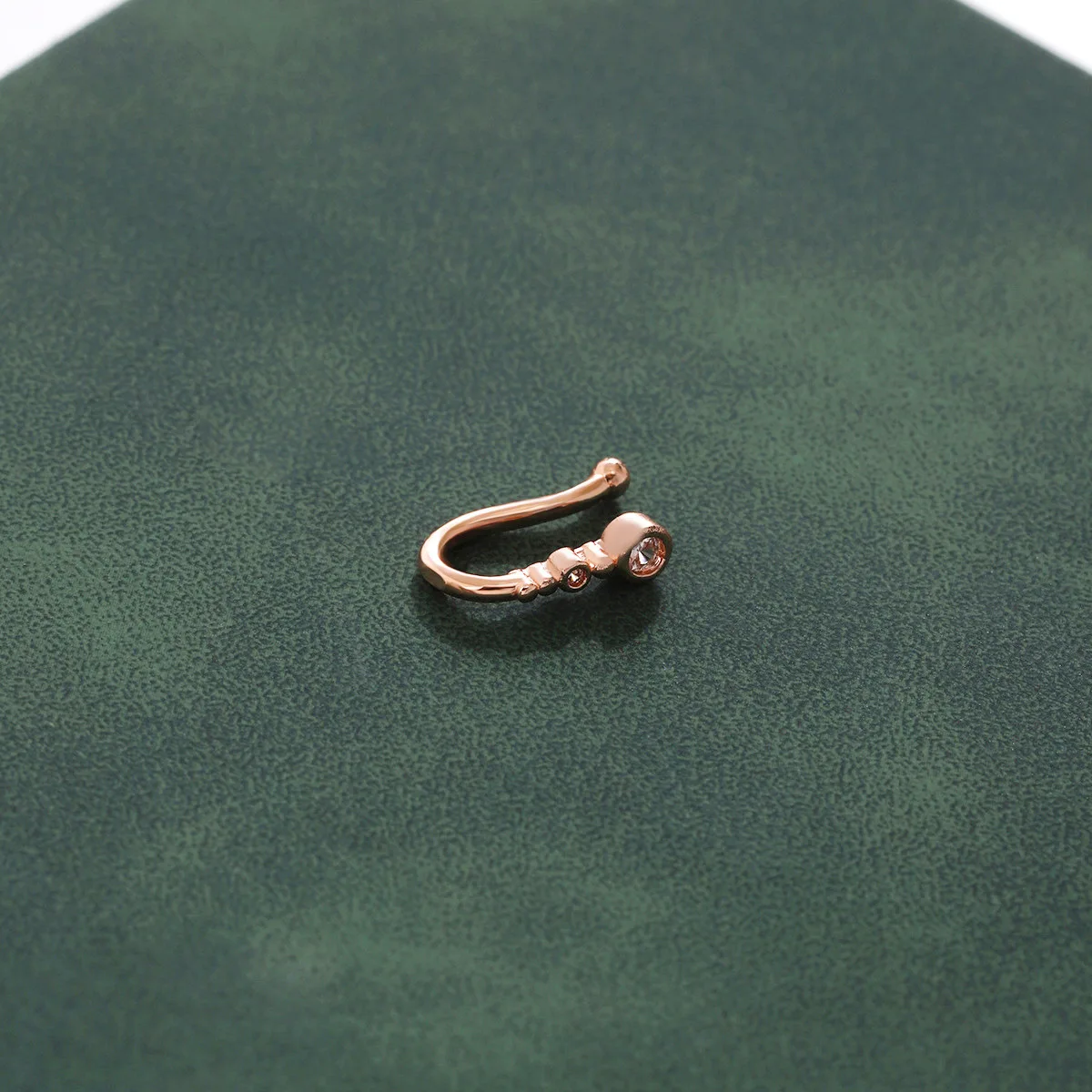 1pc Chic U-Shape Non-Piercing Nose Ring - Simplistic Hip Hop Style Inlaid Cubic Zirconia Fake nose Clip image 6