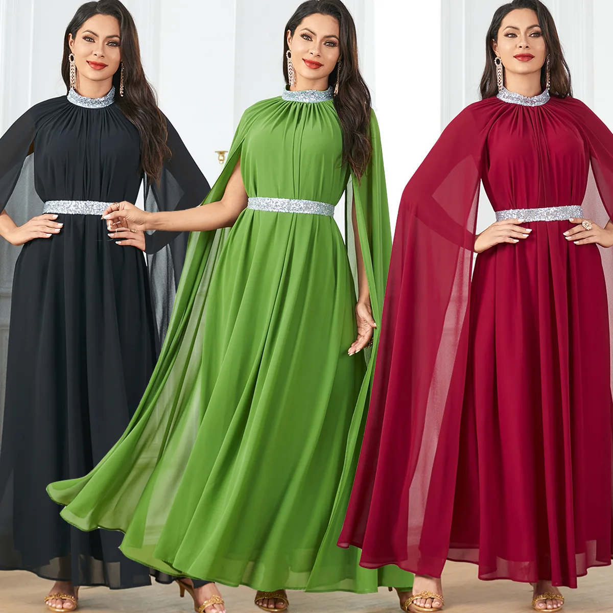 3840 Türkiye Muslim Evening Dress Fashion Dress Kaftan Arab Dress Dubai Gown Women's Wear