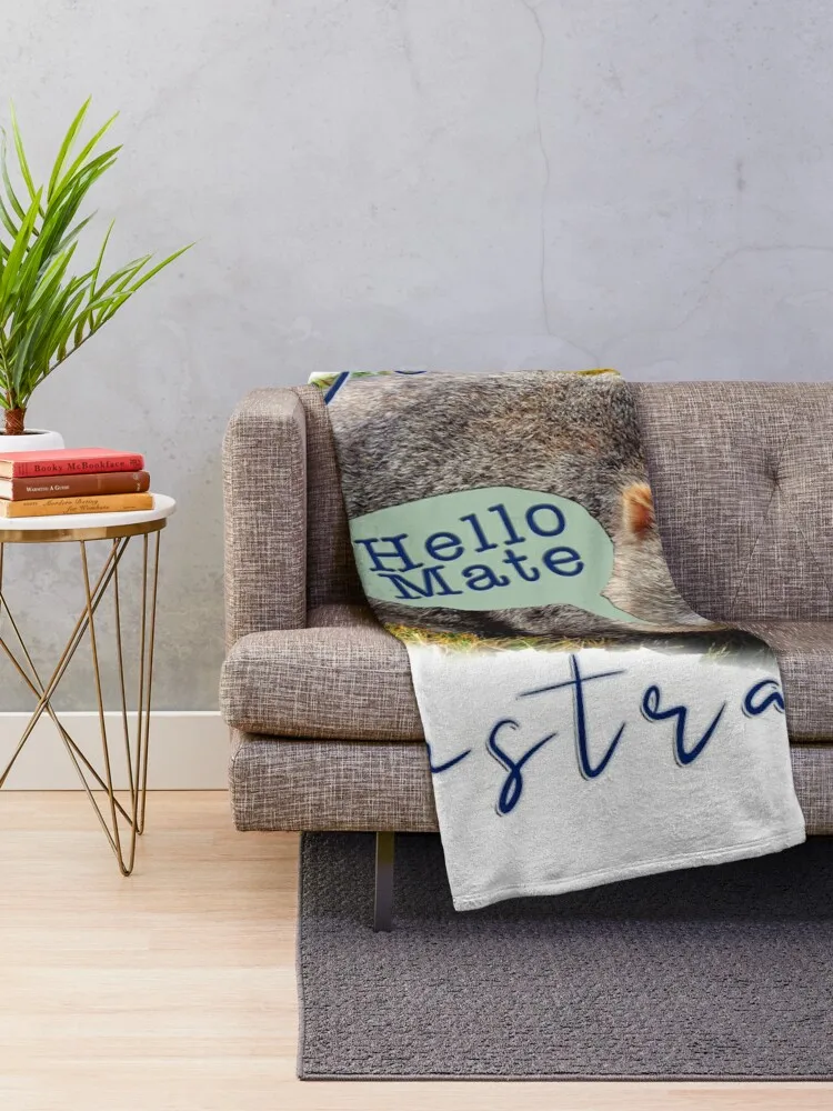 Hello Mate - Wombat Throw Blanket Decoratives Blankets For Sofas christmas decoration heavy to sleep Blankets