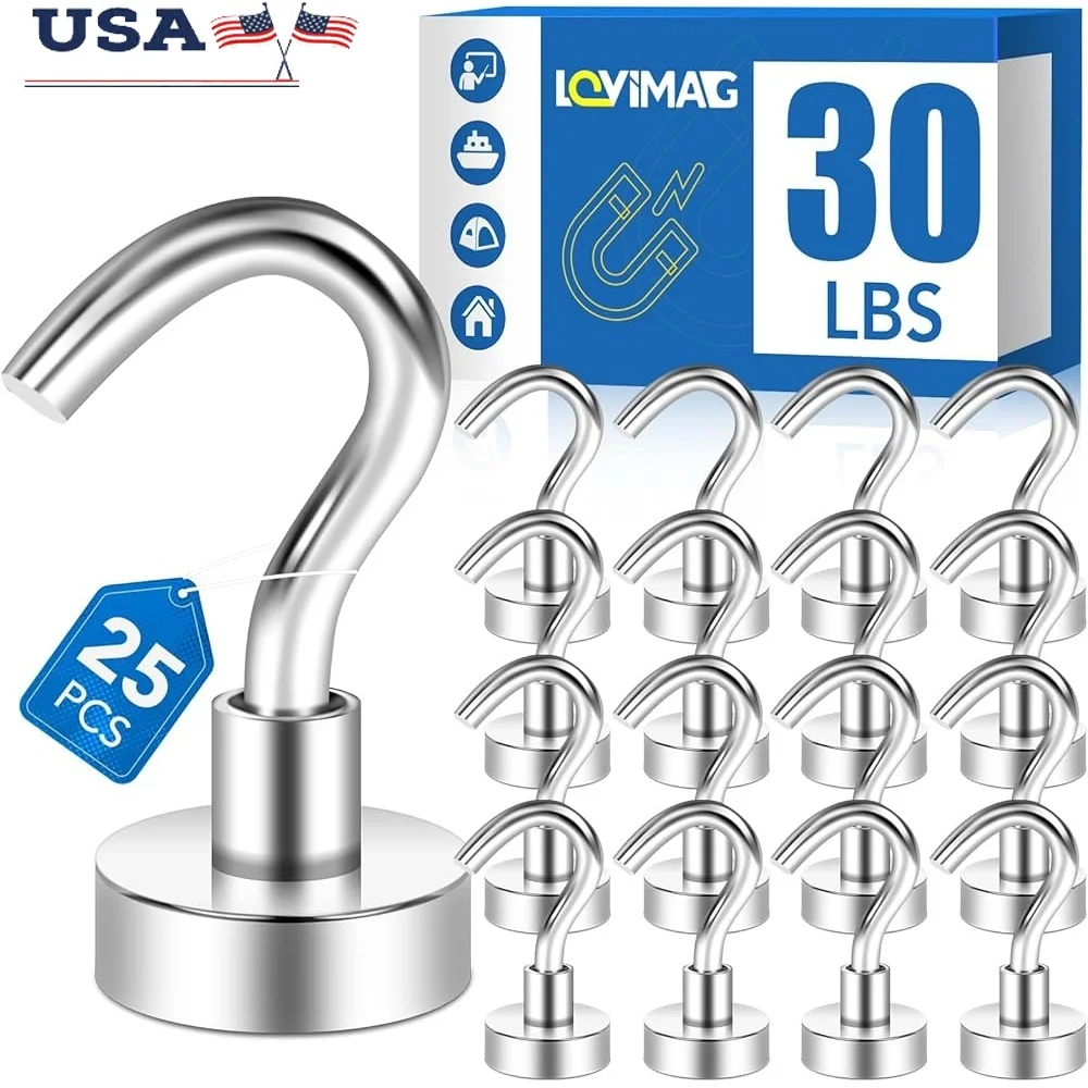 

Сильные магнитные крючки, 30 фунтов, редкоземельные магниты, круизные кабины, домашний офис, мастерская, гараж, устойчивые к ржавчине сверхмощные крючки