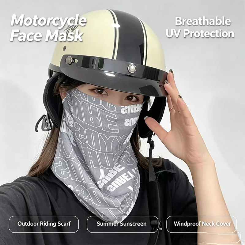 1/2PCS Bandana Face Mask Fashion Breathable UV Protection Outdoor Cycling Scarf Summer Sunscreen Ear Hook Running Face Cover view 4