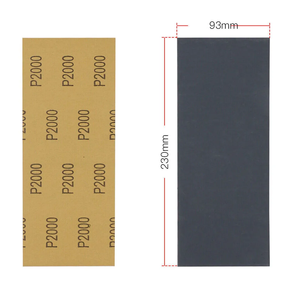 Papier de verre étanche pour l'entretien de la voiture, carborundum, grains 2000, 2500, 3000, 5000/7000, 5 pièces