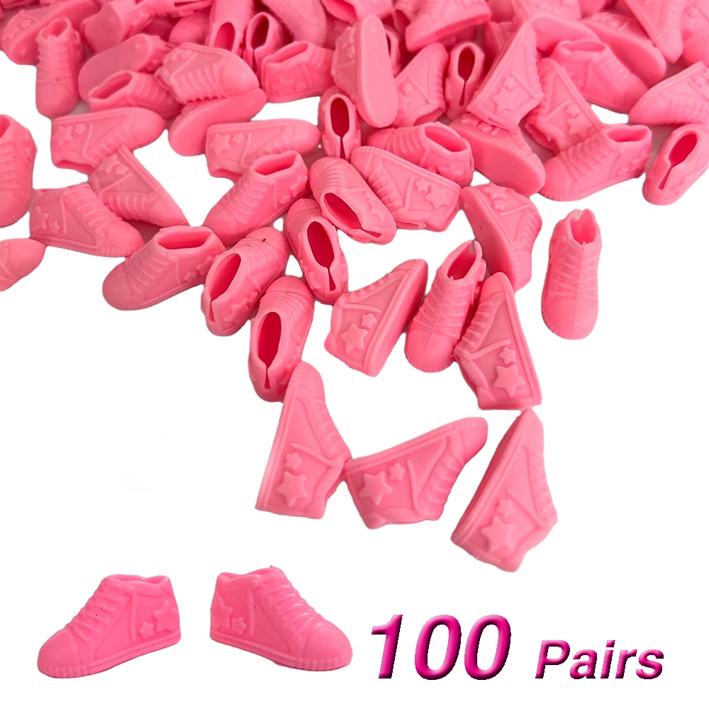 NK Official 100 Pairs Pink Sports Flat Shoe Fashion Sneackers For BJD Doll Toy Birthday Gift For 1/6  Doll Shoes Accessories