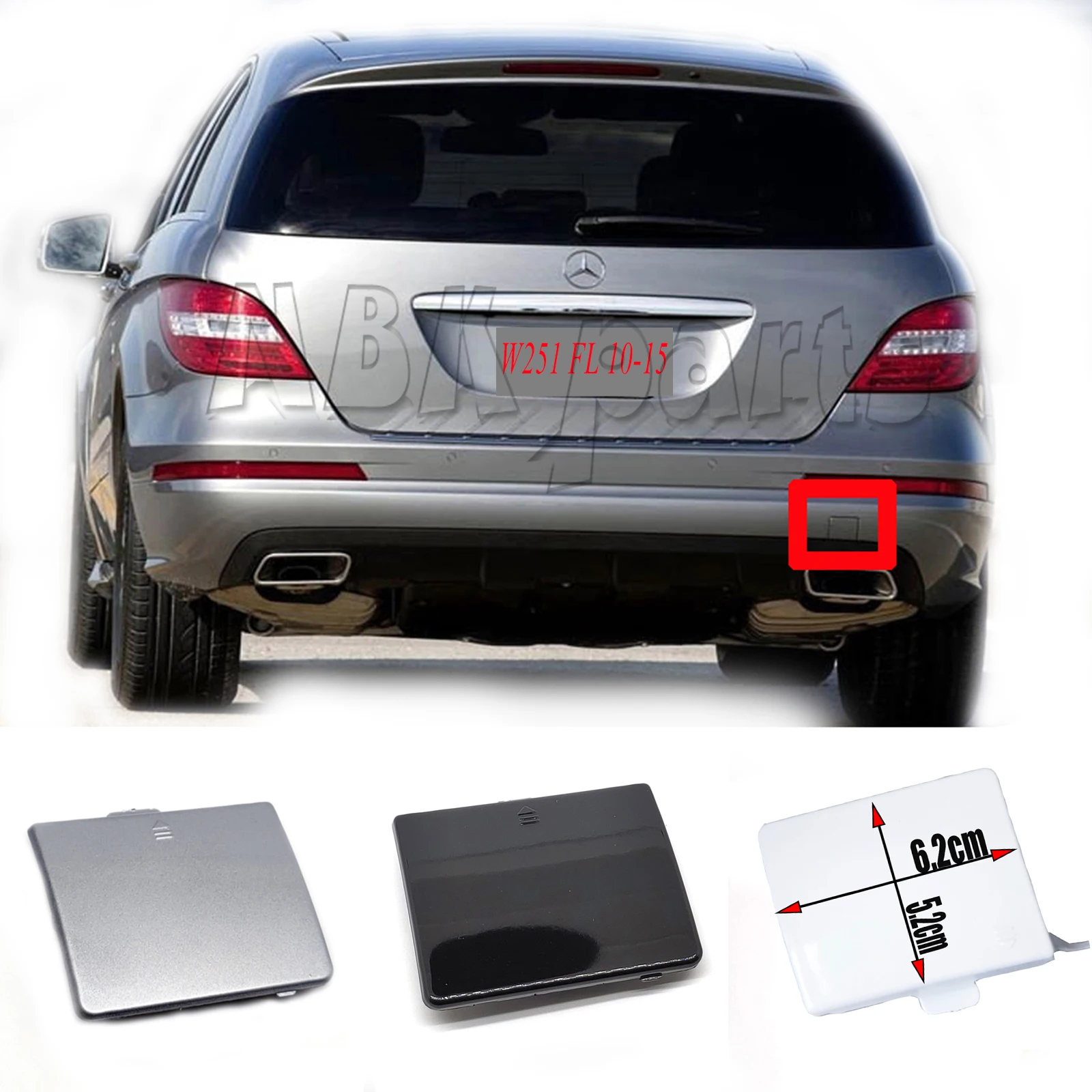 Fit 11-14 Mercedes-Benz R Class V251/W251 Facelift 280 300 320 350 500 550 63 63AMG Rear Tow Cover A2518853323