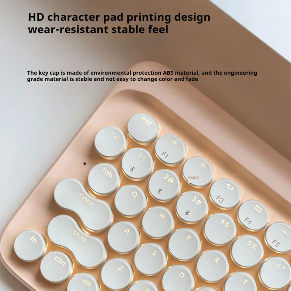 Lofree Wireless Bluetooth Mechanical Keyboard for Stylish Women Professionals Office Travel 2-Mode Portable Rechargeable