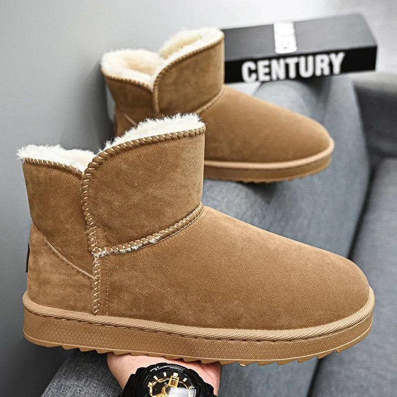 

2025 Luxury Designer Shoes Winter Boots Lightweight Warm Cotton Shoes Thick-Soled Flat Shoes for Men Warm Ankle Snow Fur Boots