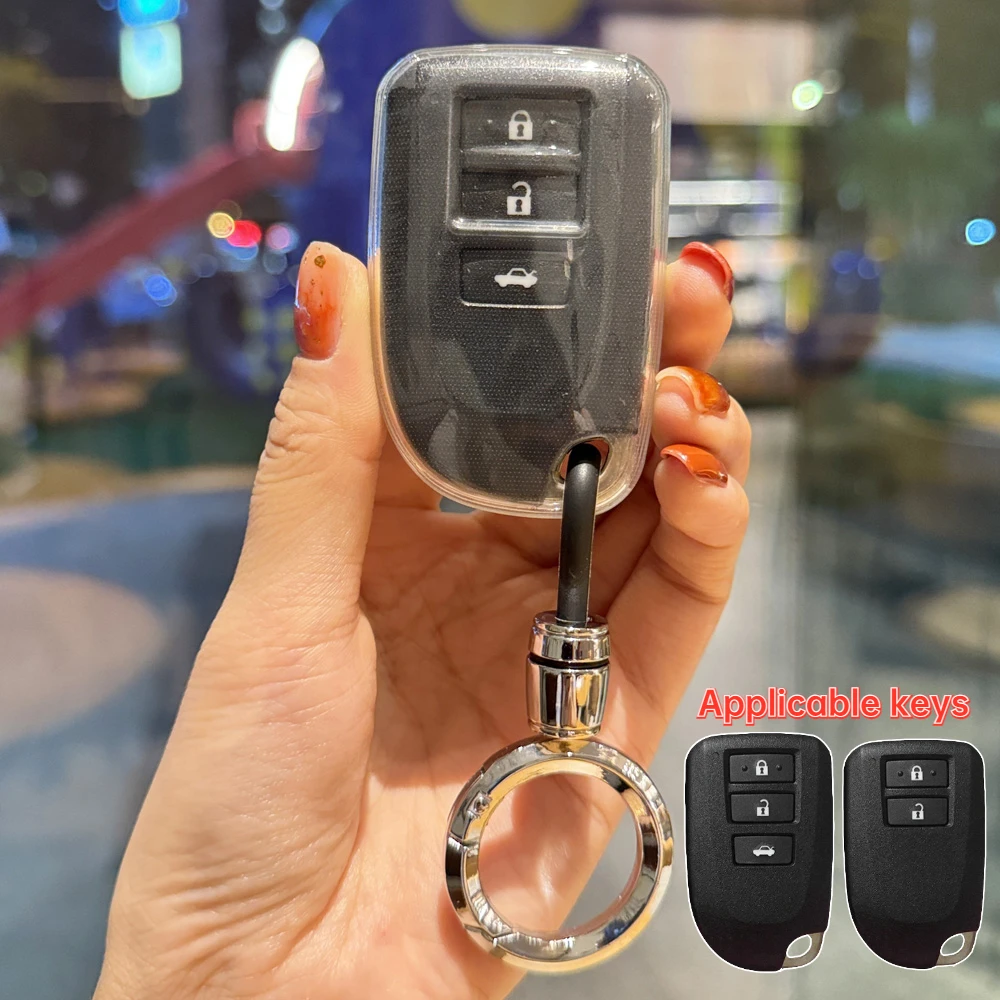 2/3 Buttons TPU Car Smart Key Protective Case Cover Fit for Toyota Yaris X Hiace Vios Verso Camry Corolla Accessories