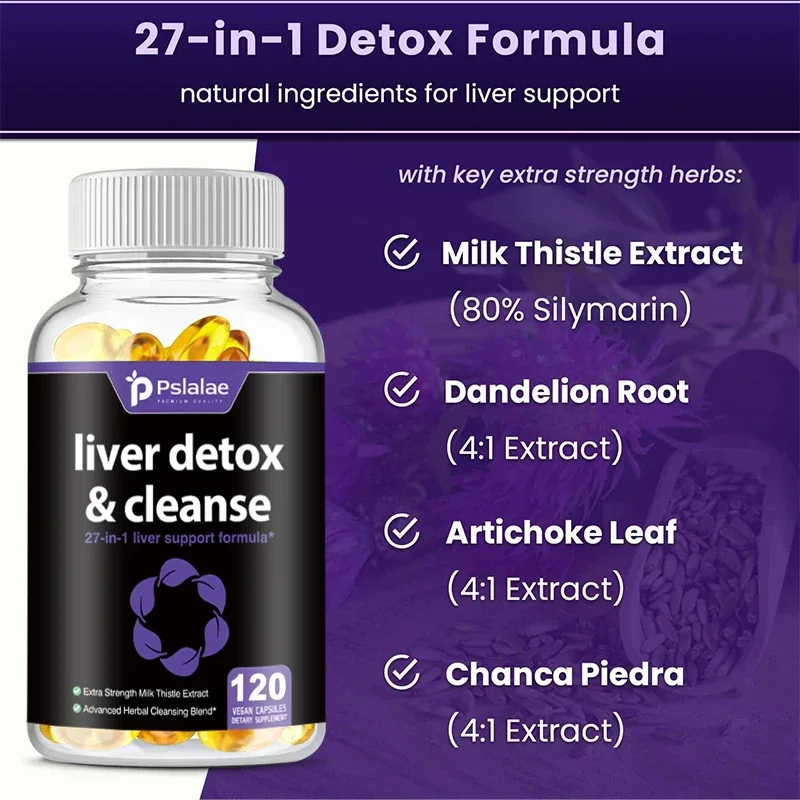 Cleanse & Liver Detox Supplement - with Artichoke, Milk Thistle & Dandelion for Men & Women for Liver Support - Image 4