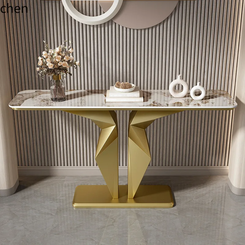 CZ Rock Slab Entryway Table Ultra Narrow Entryway Cabinet Simple Modern Entryway Console