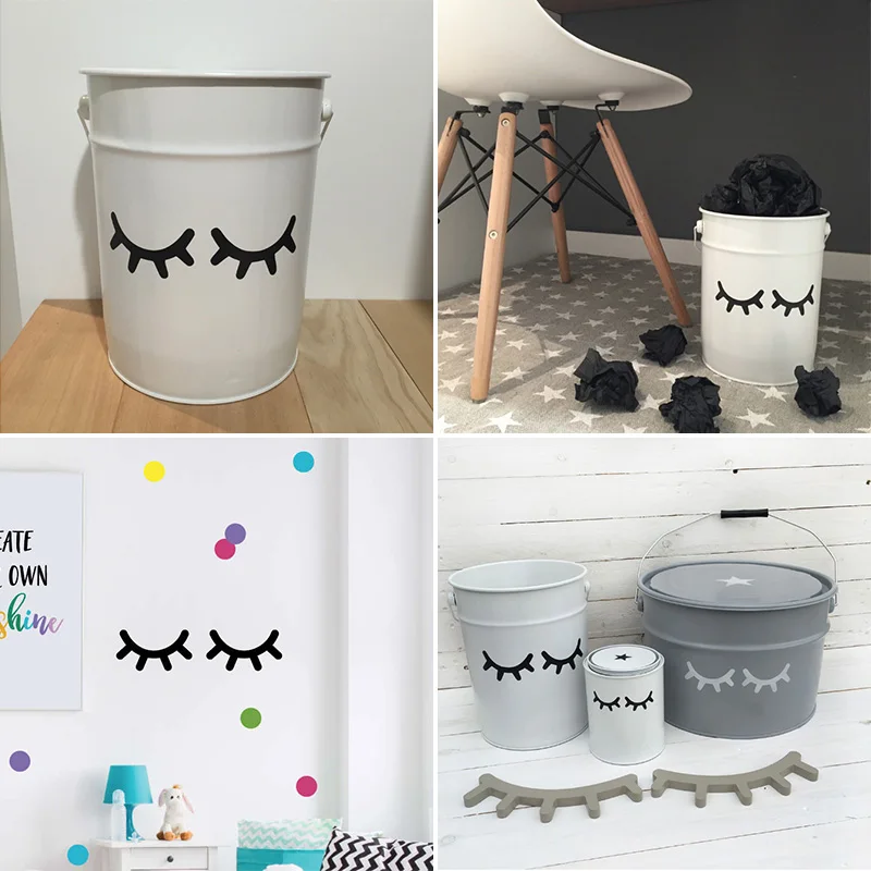 Cute Eyelashes Wall Sticker Home Decoration For Children's Room Fridge Living Room Bathroom Art Mural Peel & Stick PVC Wallpaper