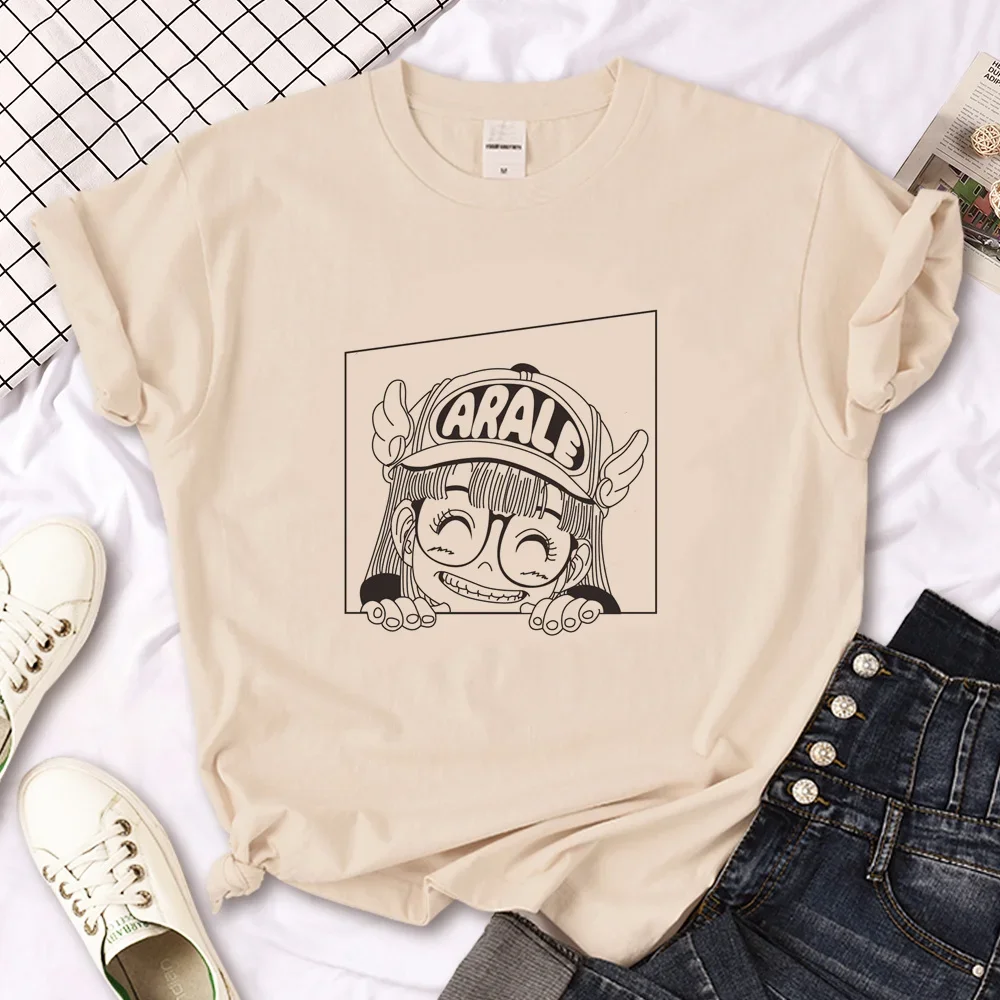 Arale T- Shirt Women Designer Japanese Women Tee Girl Designer Harajuku Round Neck Short Sleeved Clothing