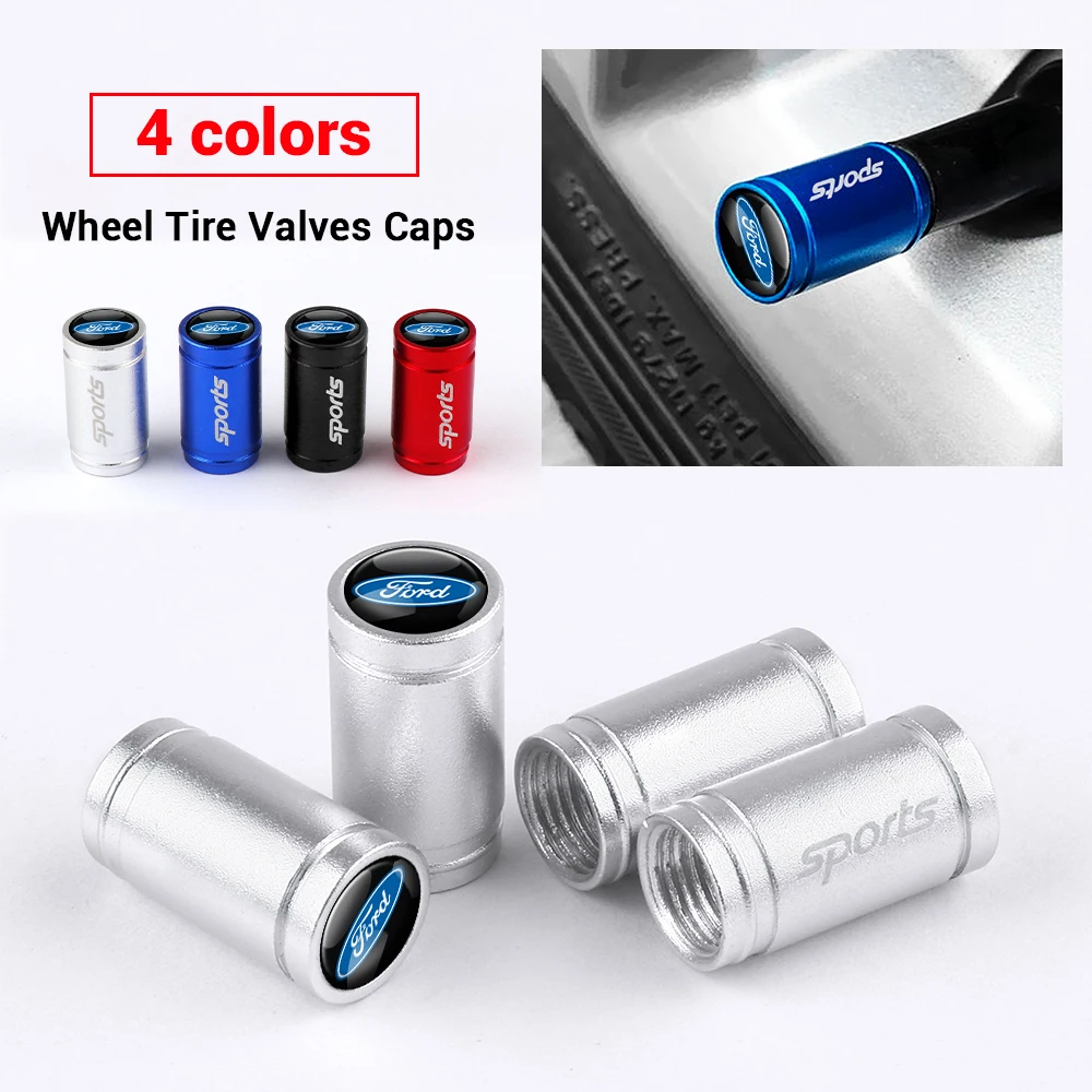 4Pcs 3D Aluminum Alloy Wheel Tire Valve Caps Auto Accessories For Ford Focus mk2 3 Mustang Ranger Fusion Mondeo Kuga Ecosport