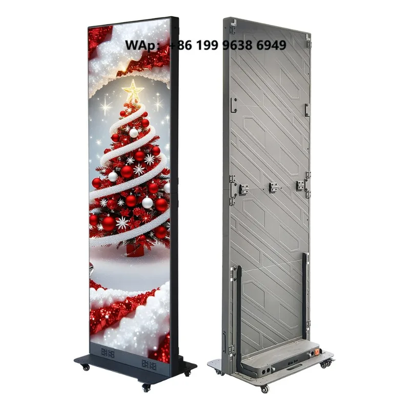 Lightweight and Portable Indoor  Poster Screen  Digital Display P1.8 P2.5 F  Video Wall With Wheels
