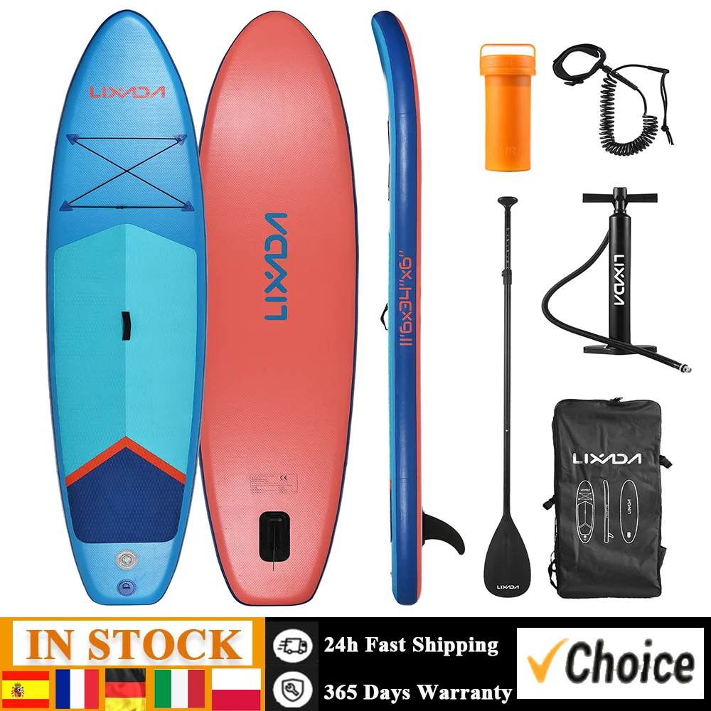 Inflatable Paddle Board Stand Up for 6 Inch Thick SUP Paddleboard Water Sport Surf Set with Adjustable Paddle Pump Backpack