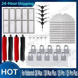 Roller Side Brush Filter Mop Dust Bag Accessories For Roborock Q8 Max+ Q5 Pro+ Q8 Max Plus Q5 Pro Plus Robot Vacuum Cleaner Part