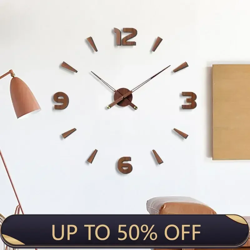 Creative Wall Clock Stickers Modern Brief Retro Wall Clock Living Room Aesthetic Kitchen Design Clocks Luxury Home Decoration