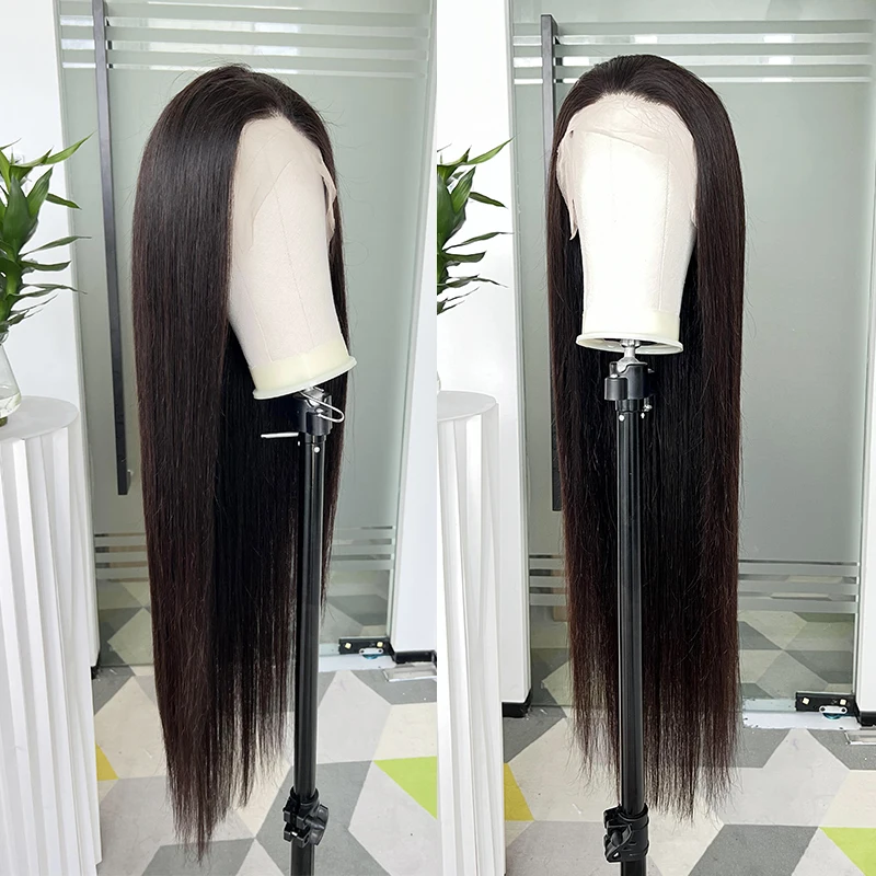 250 Density 13x4 Straight Hd Lace Frontal Wig Transparent Brazilian Human Hair Wig For Women 4x4 Lace Closure Natural Wig