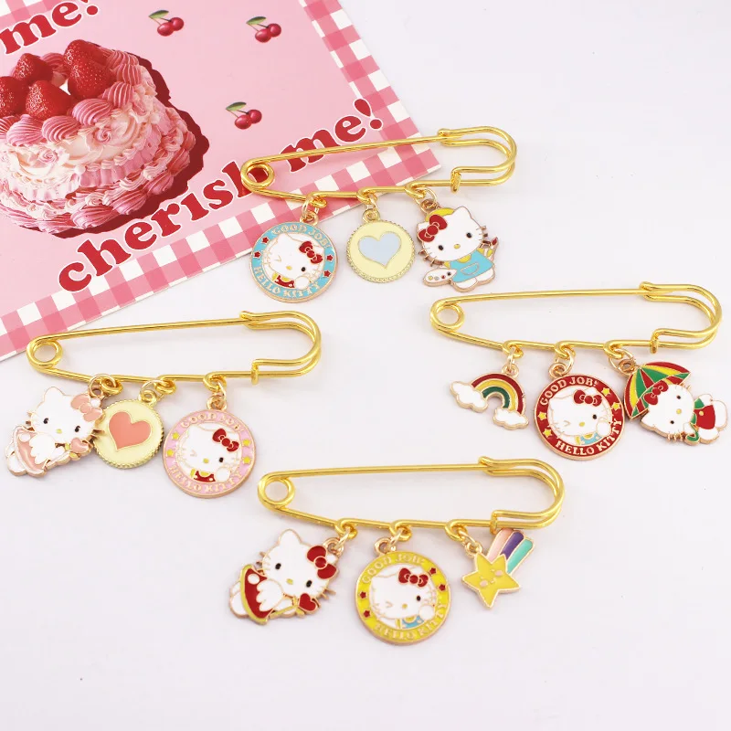 

Miniso мультфильм милый японский HelloKT кот брошь значок для мужчин и женщин сумка аксессуары булавка поясная кнопка пара кулон
