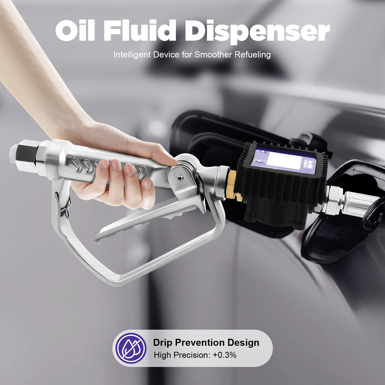 

Air Operated Oil Transfer Pump Control Valve Oil Transfer Gun Five-digit LCD Digital Meter Oil Dispensing Gun Filling Equipment