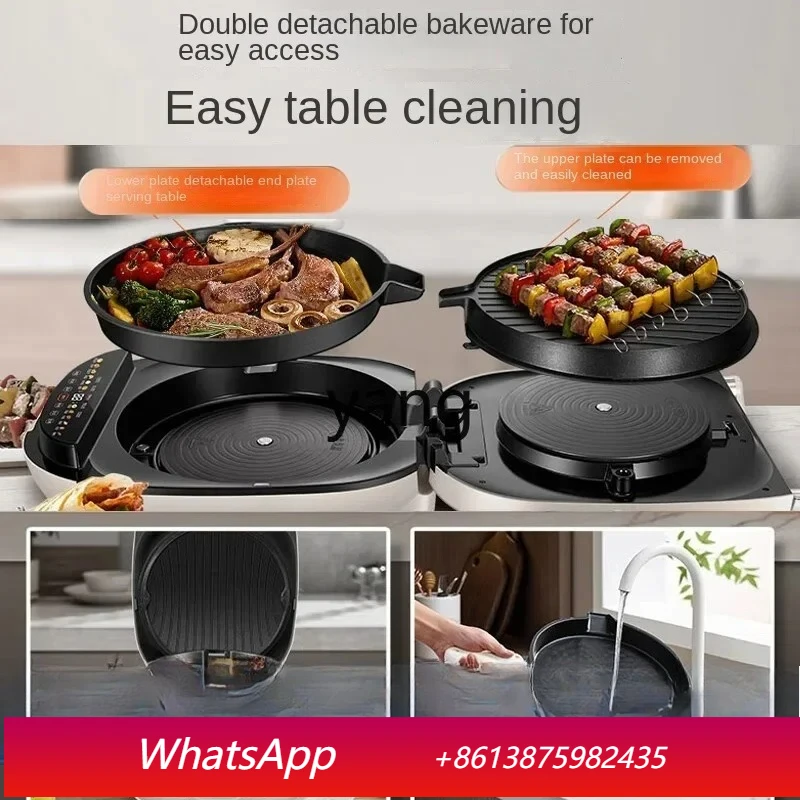 

lx Household Double-Sided Steam Heating Deepening plus-Sized Pancake Maker Griddle Pot Removable and Washable