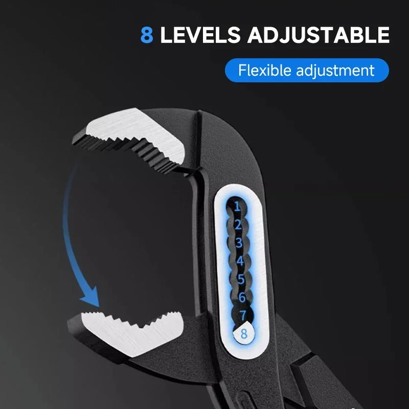 8 inch Heavy Duty Quick Pipe Wrenches Large Opening Universal Adjustable Water Pipe Clamp Pliers Hand Tools for Plumber