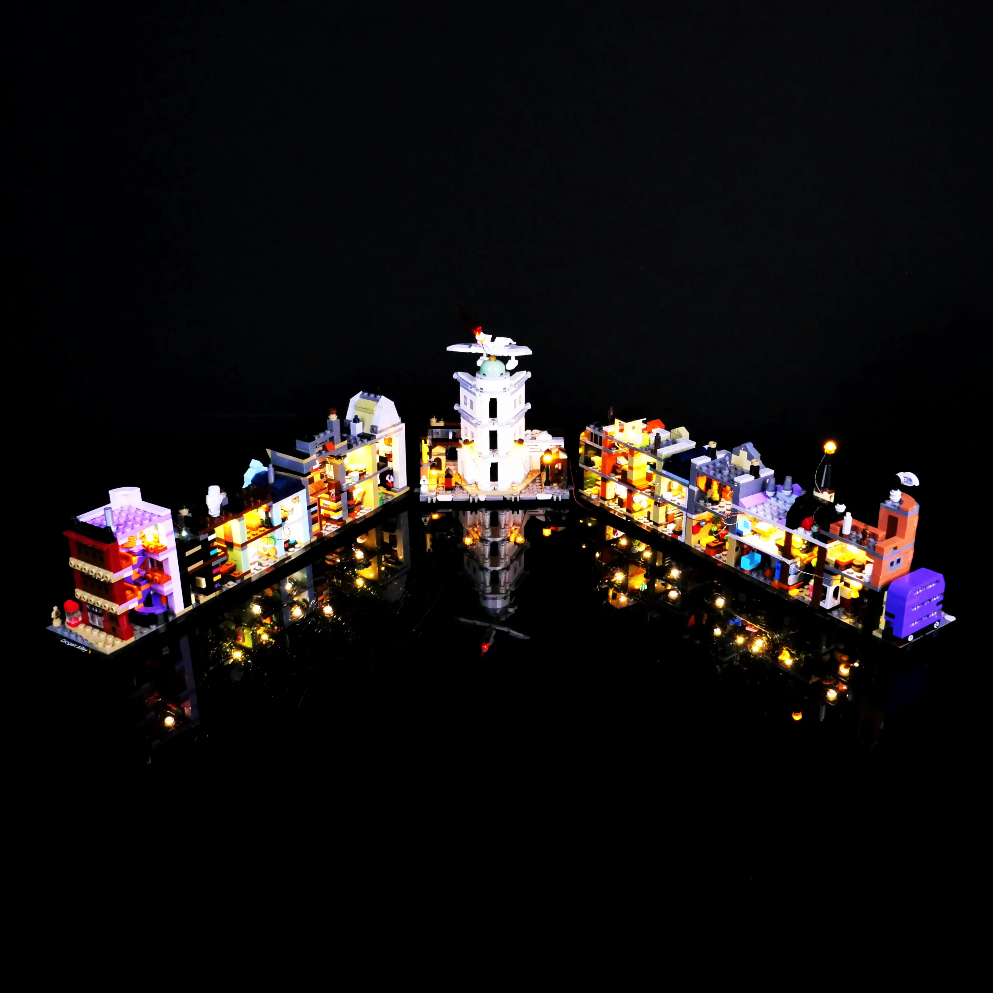 76444 Mini Diagon Alley Building Block LED مجموعة الإضاءة عن بعد الإضاءة الزخرفية لجامعات عرض النماذج (الأضواء فقط)