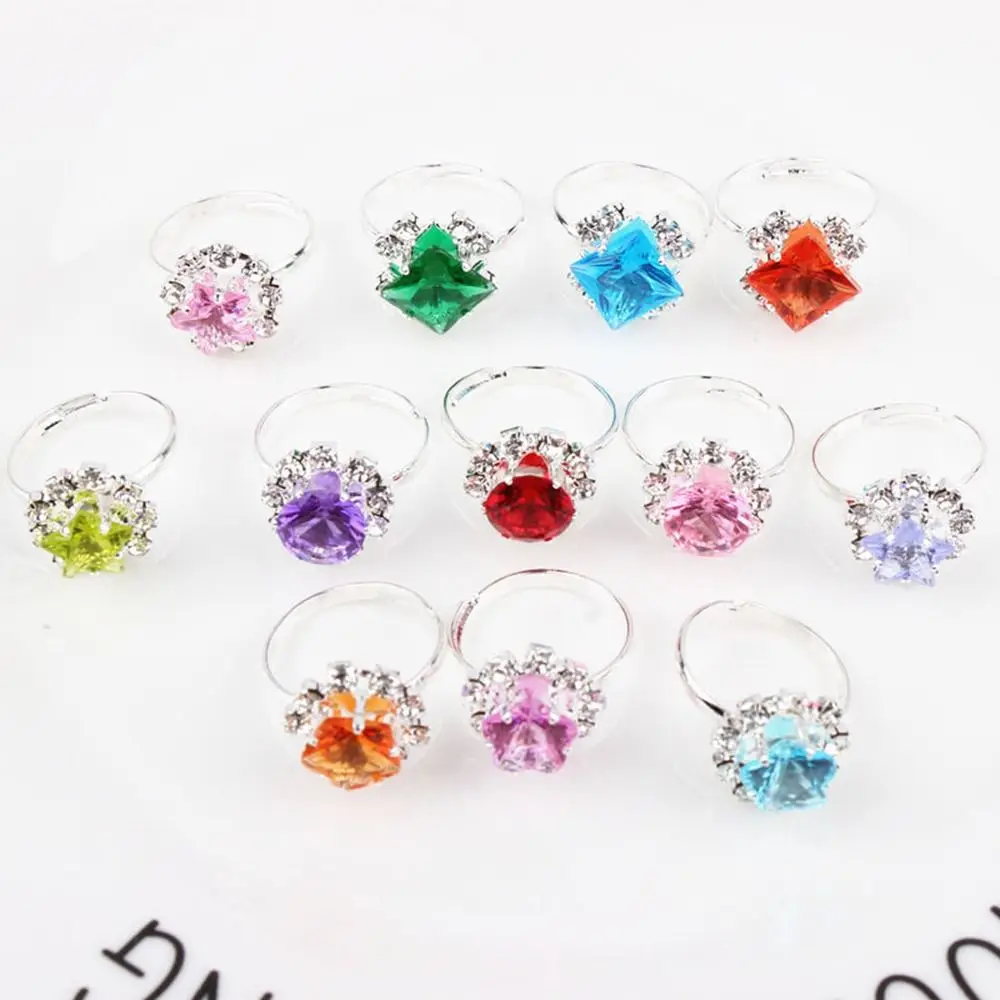 36 stuks water diamant kinderring speelgoed mode-sieraden maat verstelbaar water diamanten ring stijl willekeurige verstelbare ring games prijzen